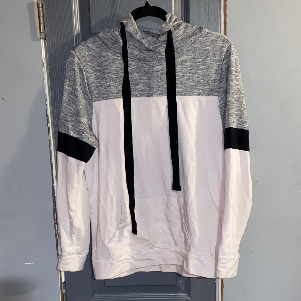 No Boundaries Gray and White Women's Hoodie